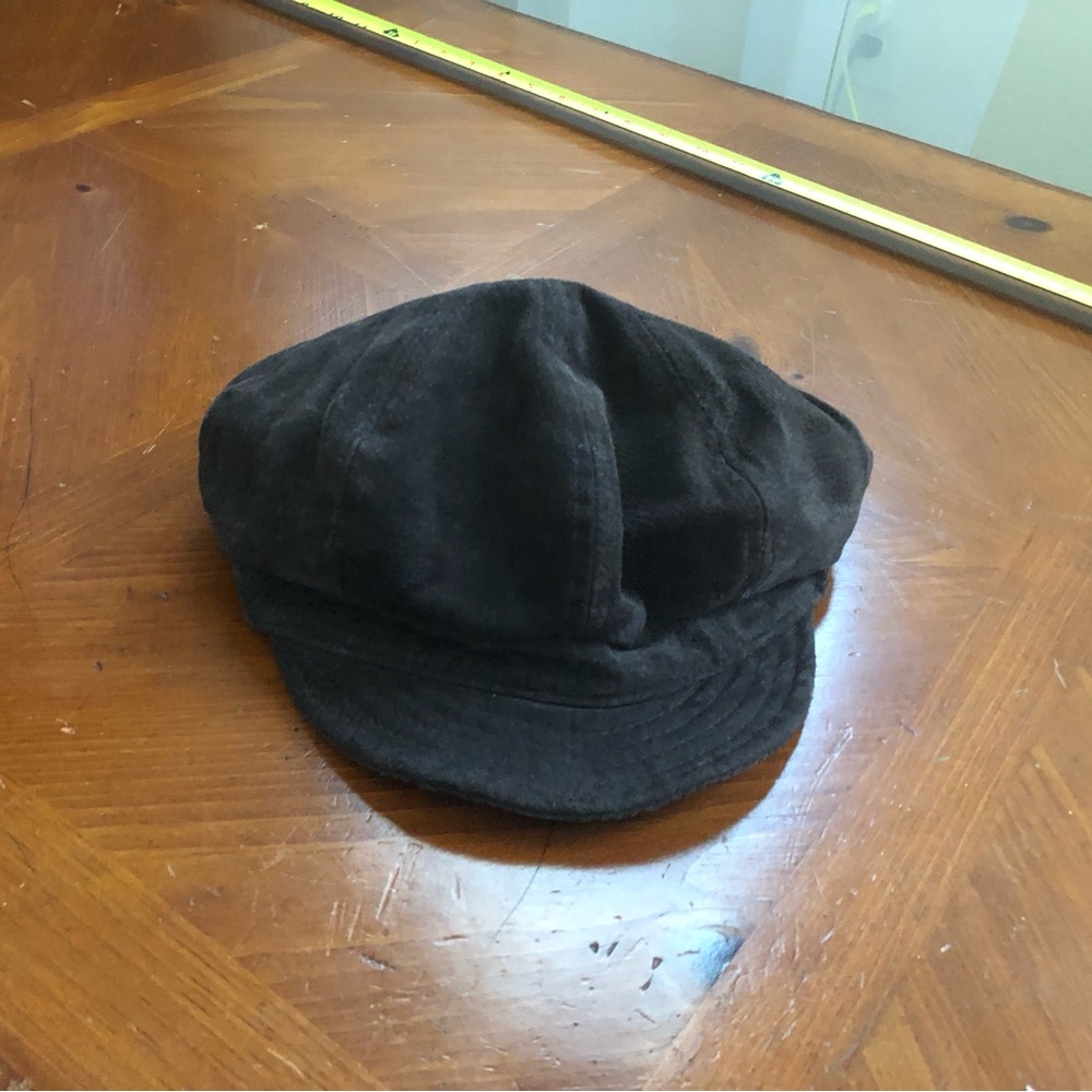 Women’s 100% leather Dark Brown  Cap